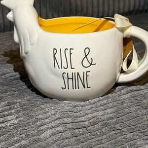 Rae Dunn 🐔 Chicken/Rooster - Rise & Shine Mug - Cream and Yellow NWT